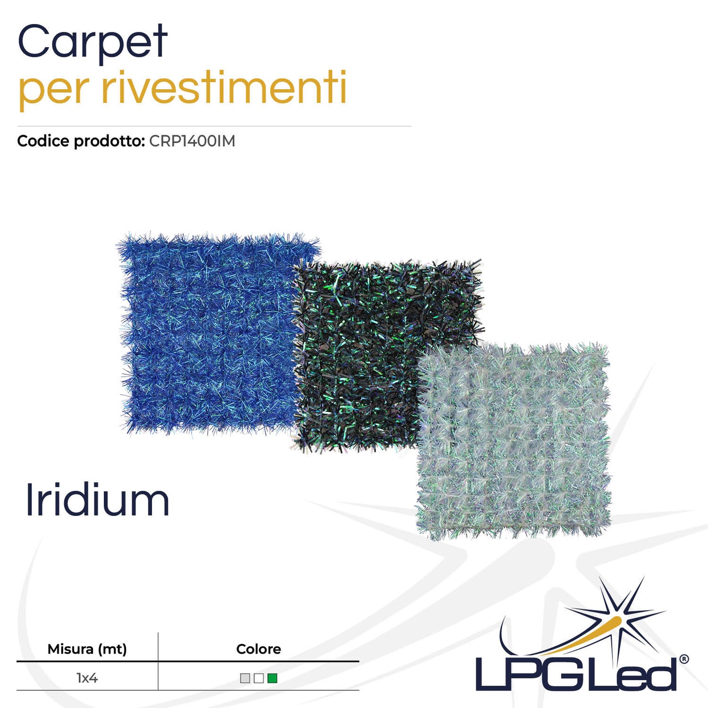 Carpet iridium per rivestimento soggetti luminosi | rotolo 1x4