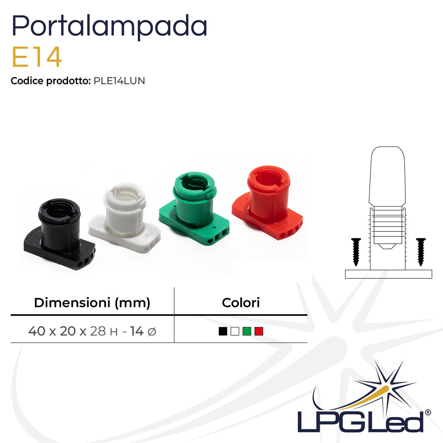 Portalampada LUNGO | per Lampadine LED E14 | LPGLed