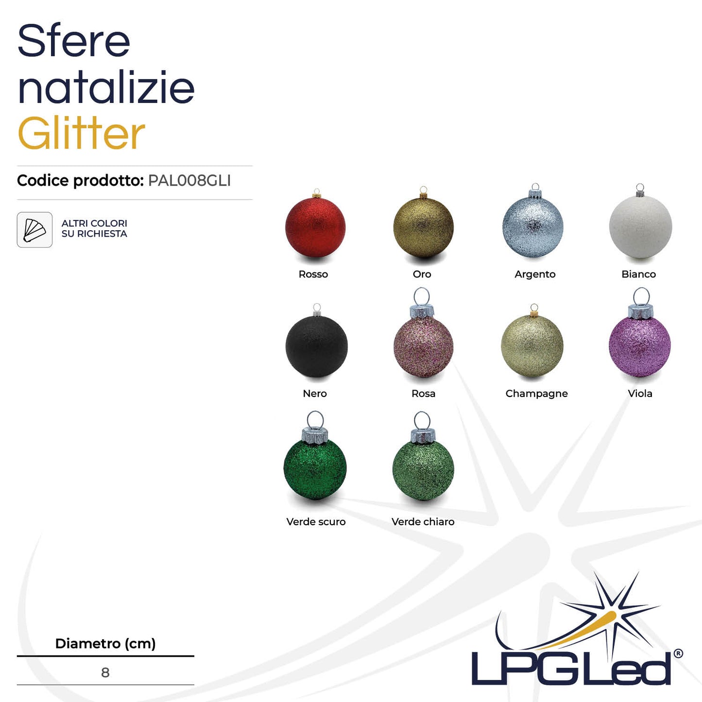 Sfera di Natale decorativa glitterata | da 8cm