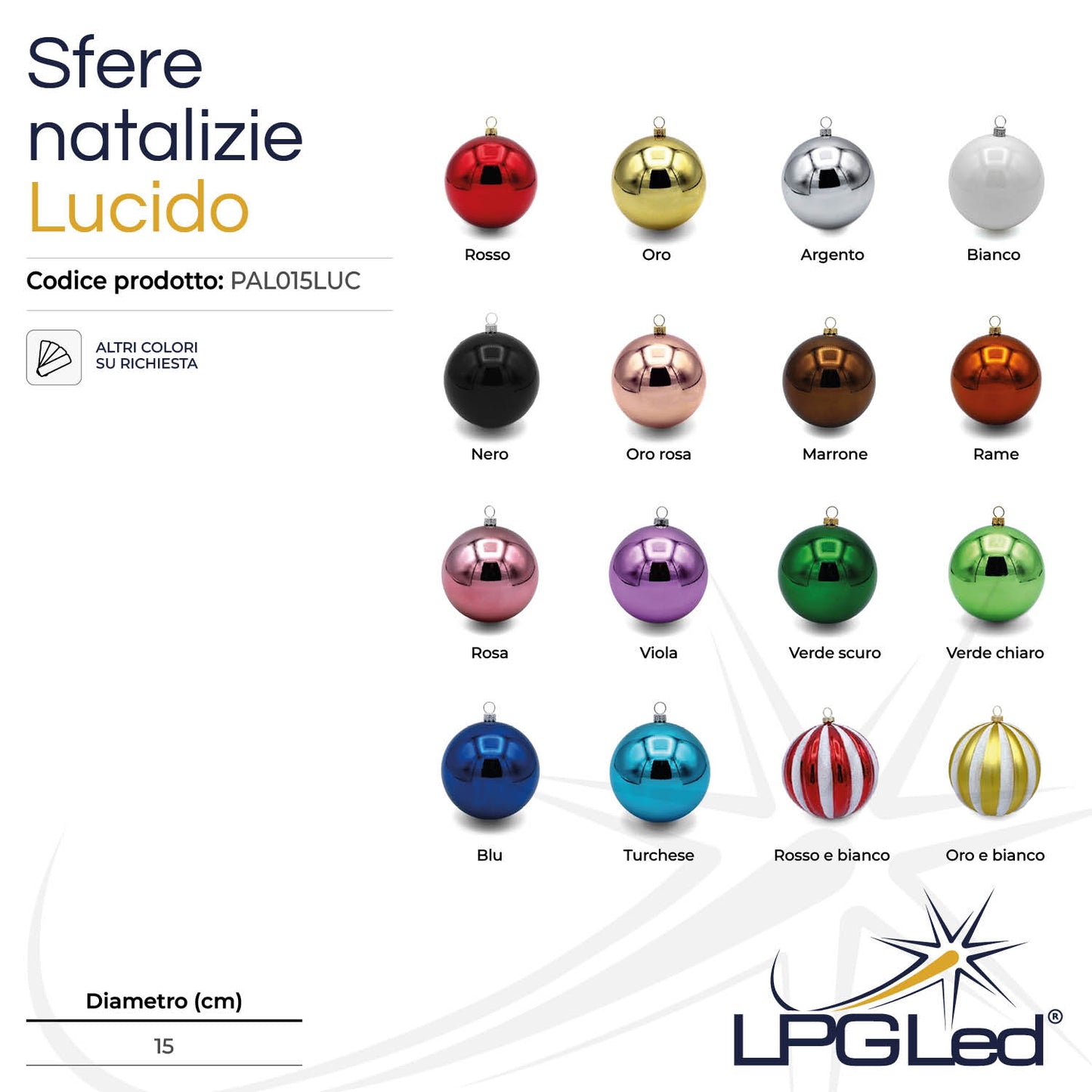 Sfera di Natale decorativa lucida | da 15cm