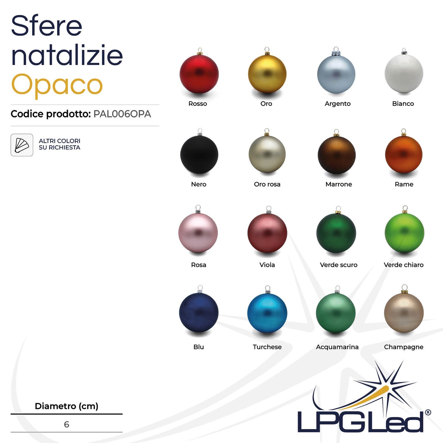 Sfera di Natale decorativa opaca | da 6cm