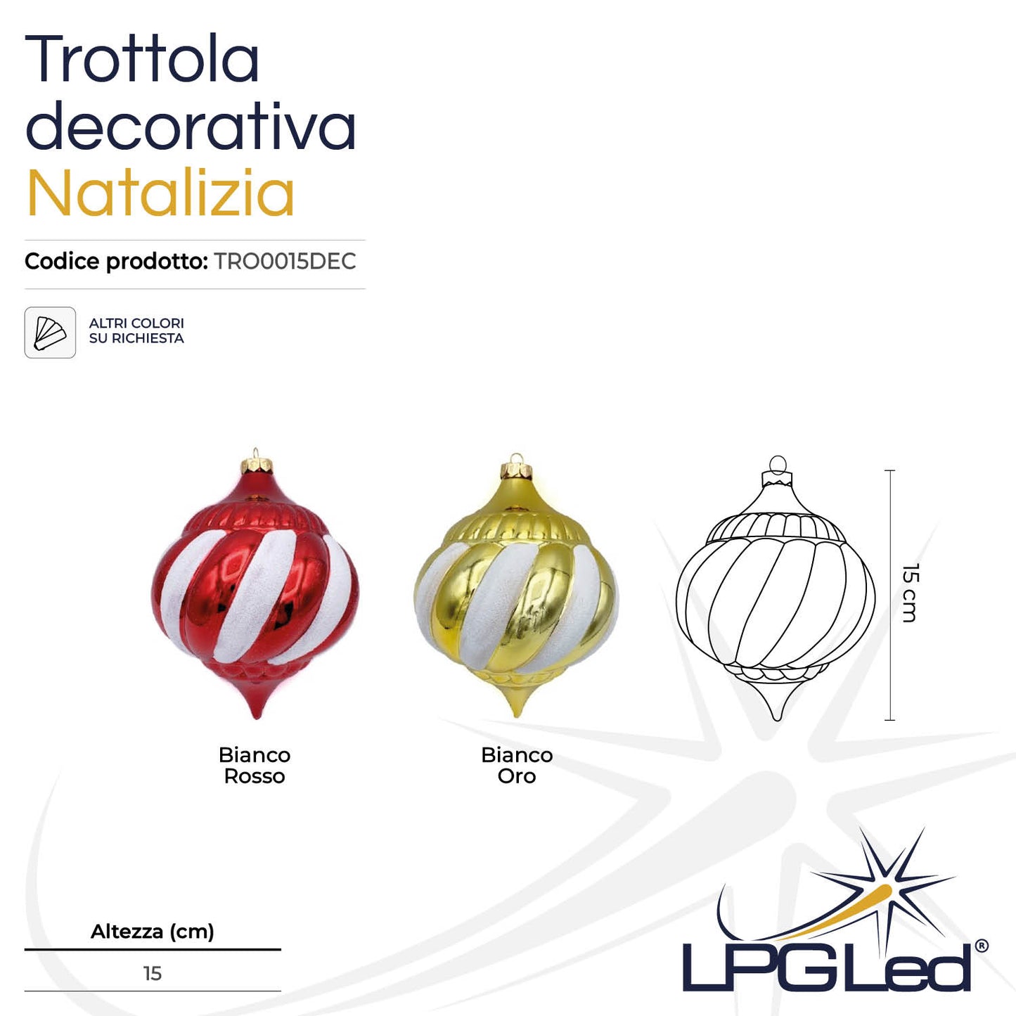 Trottola di Natale decorativa | da 15cm