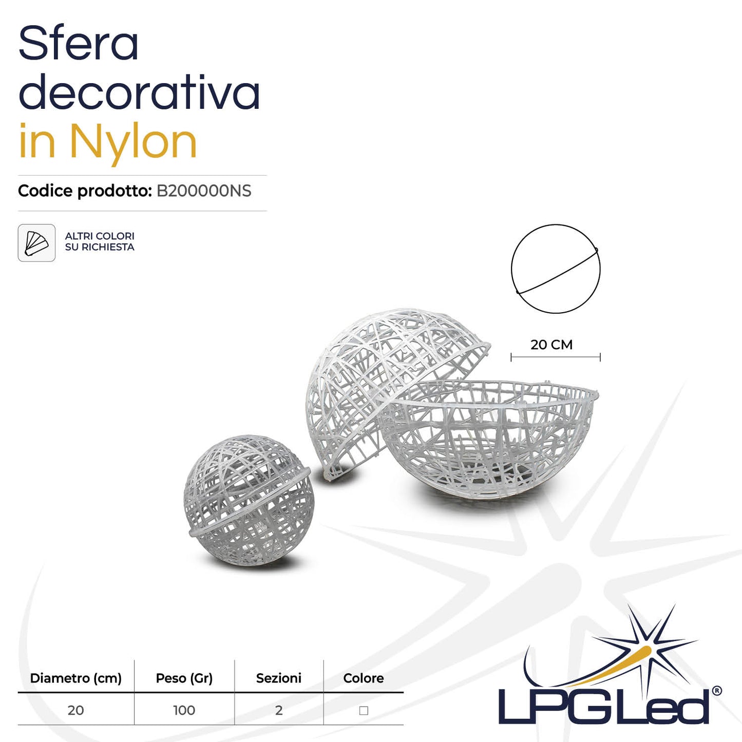 Sfera decorativa in nylon trasparente | Ø 20cm | per decorazioni interne o esterne