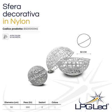 Sfera decorativa in nylon trasparente | Ø 50cm | per decorazioni interne o esterne