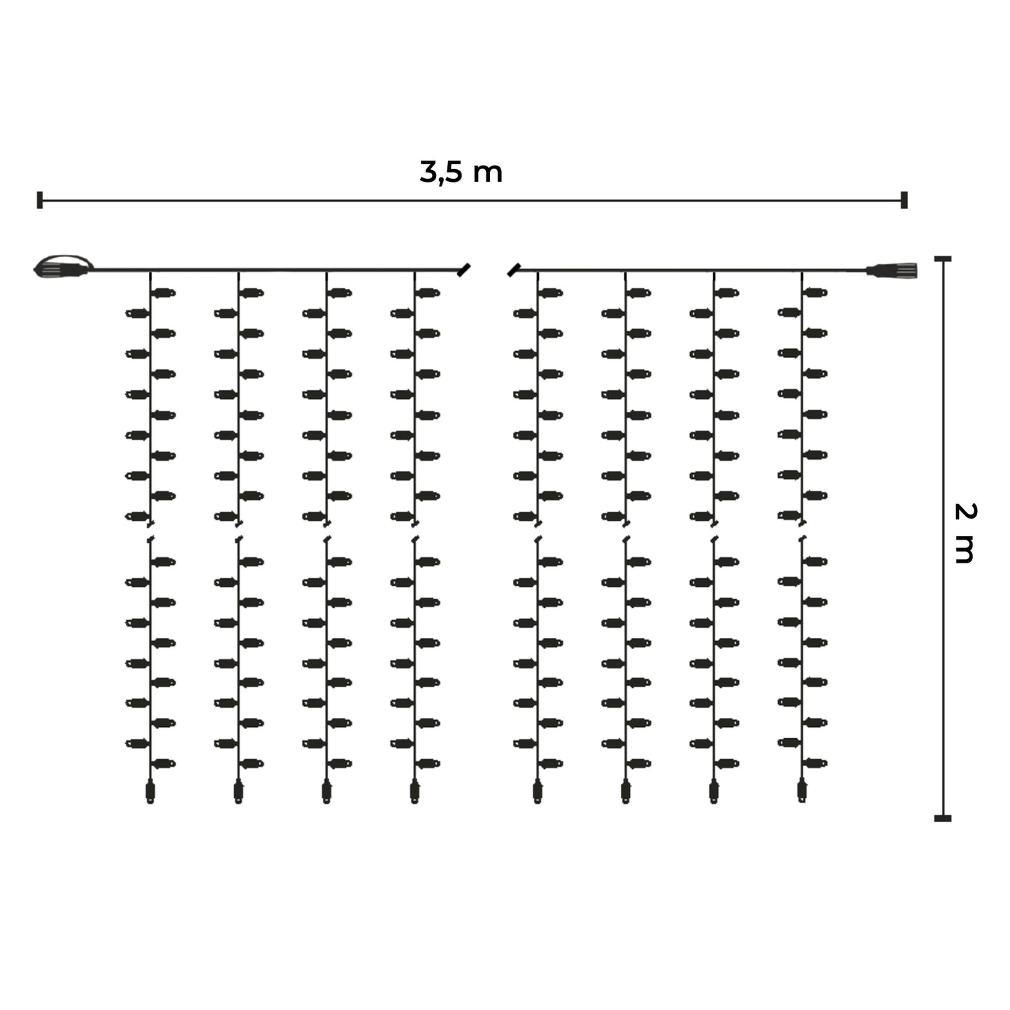 Tendina led | 3,5x2m 230V | cavo bianco | 460 led
