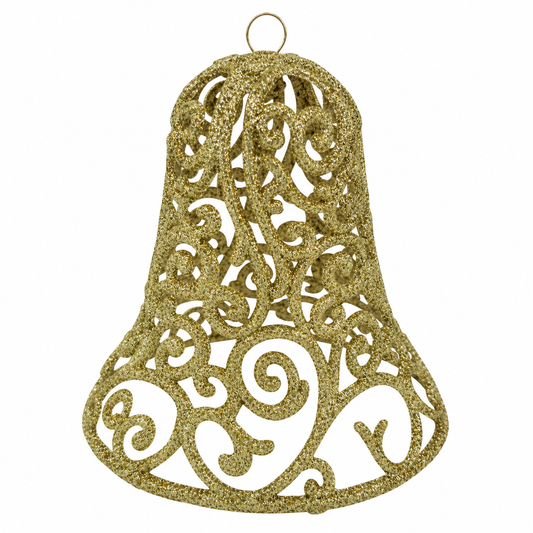 Campana di Natale, Decorazione albero di Natale Vintage, colore Oro – decorazioni per albero di Natale Merry Worlds, foto 2