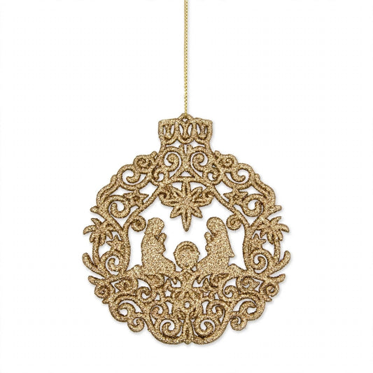 Ciondolo Natalizio della natività, Albero di Natale Elegante, colore Oro – ornamenti natalizi Merry Worlds