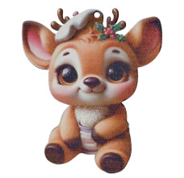 Cucciolo di Renna, Ornamento di Natale in Legno – ornamenti natalizi Merry Worlds