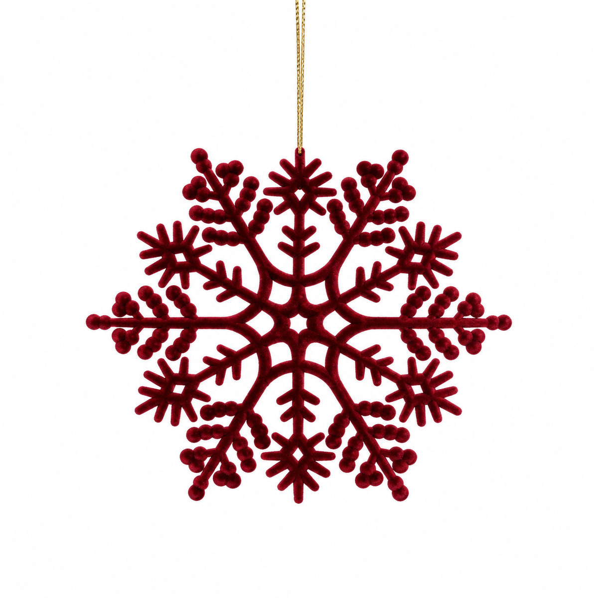 Fiocco di Neve Classico per Albero di Natale, colore Bordeaux – decorazioni per albero di Natale Merry Worlds, foto 5