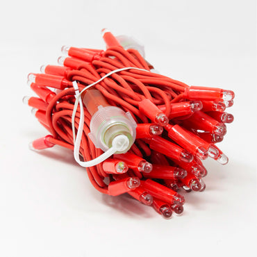 String 5m 230V with flash | red cable | 60 LED chain (10 flashes)