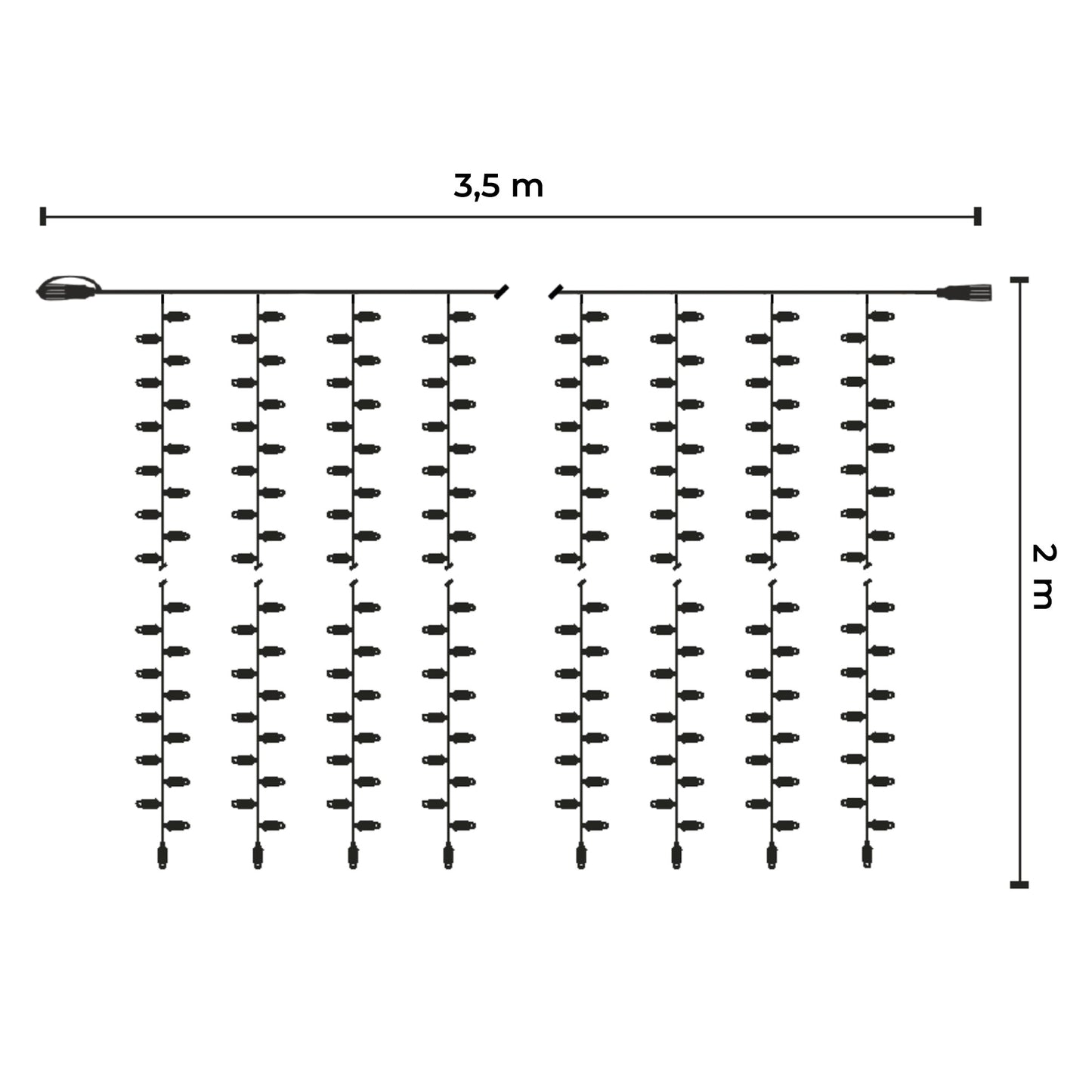 Tendina led | 3,5x2m 230V | cavo bianco | 460 led