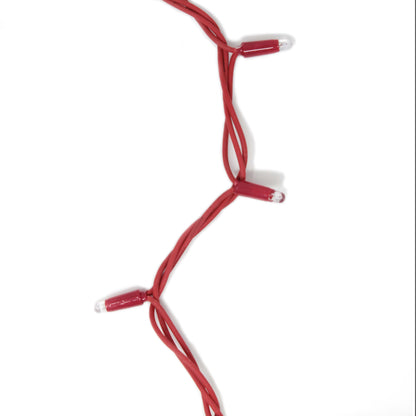 String 10m 230V with flash | red cable | 120 LED chain (20 flashes)