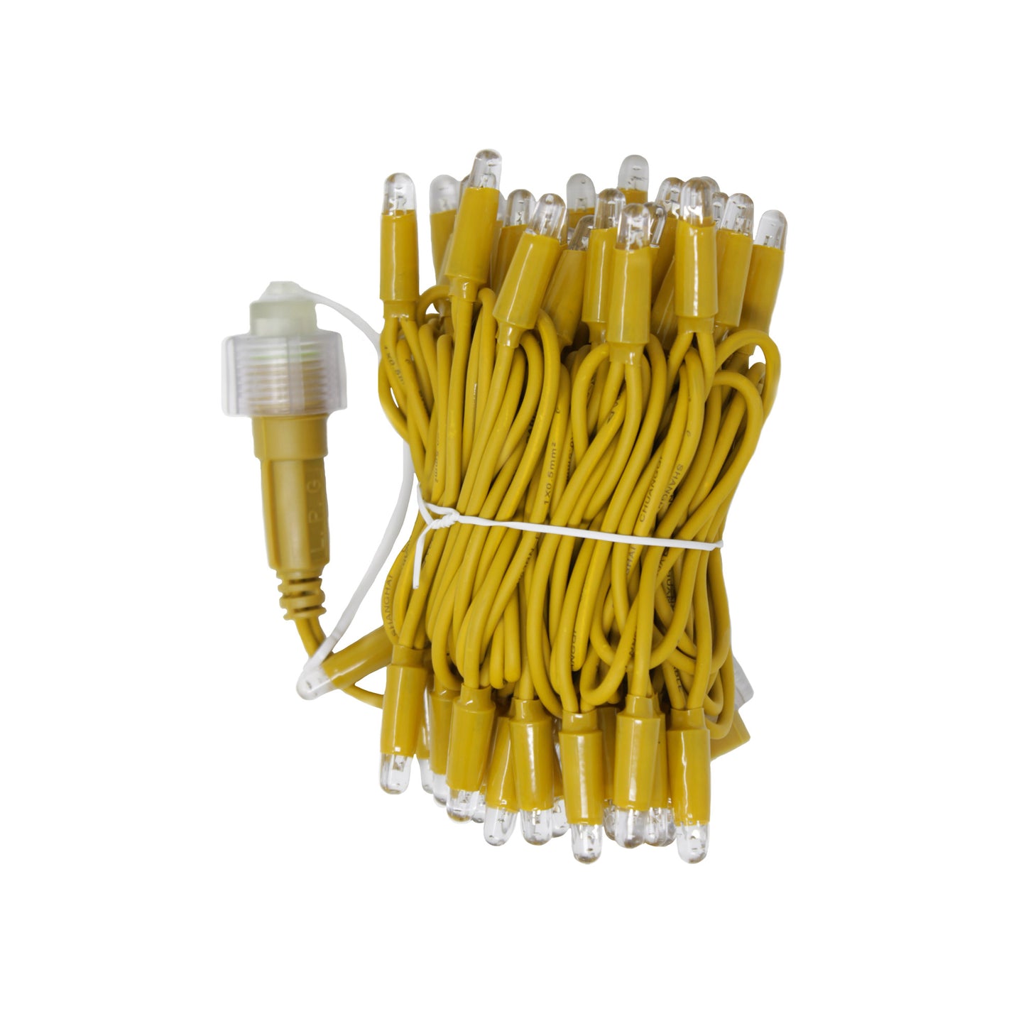 String 5m 230V with flash | yellow cable | 60 LED chain (10 flashes)