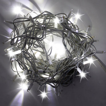 String 10m 230V all flash | white cable | chain of 100 flash leds