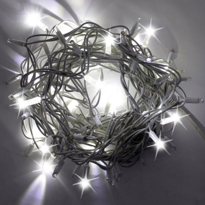 String 5m 230V all flash | white cable | chain of 50 flash leds