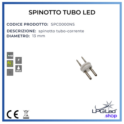 Plugs for LED tube | Ø 13mm | hose-current connection | IP44 | pack of 10pcs