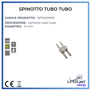 Plugs for LED tube | Ø 13mm | tube-to-tube connection | IP44 | pack of 10pcs