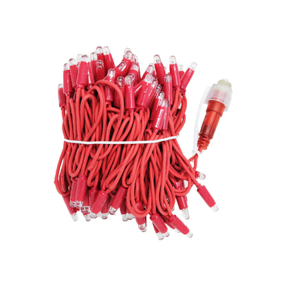 Stringa 10m 230V con flash | cavo rosso | catena 120 led (20 flash)