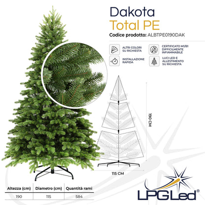 Artificial Christmas tree TOTAL PE | DAKOTA | from 190cm | 584 branches