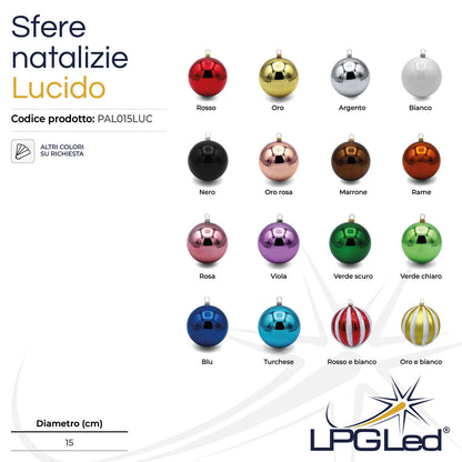 Sfera di Natale decorativa lucida | da 15cm