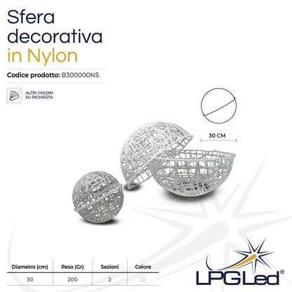 Sfera decorativa in nylon trasparente | Ø 30cm | per decorazioni interne o esterne
