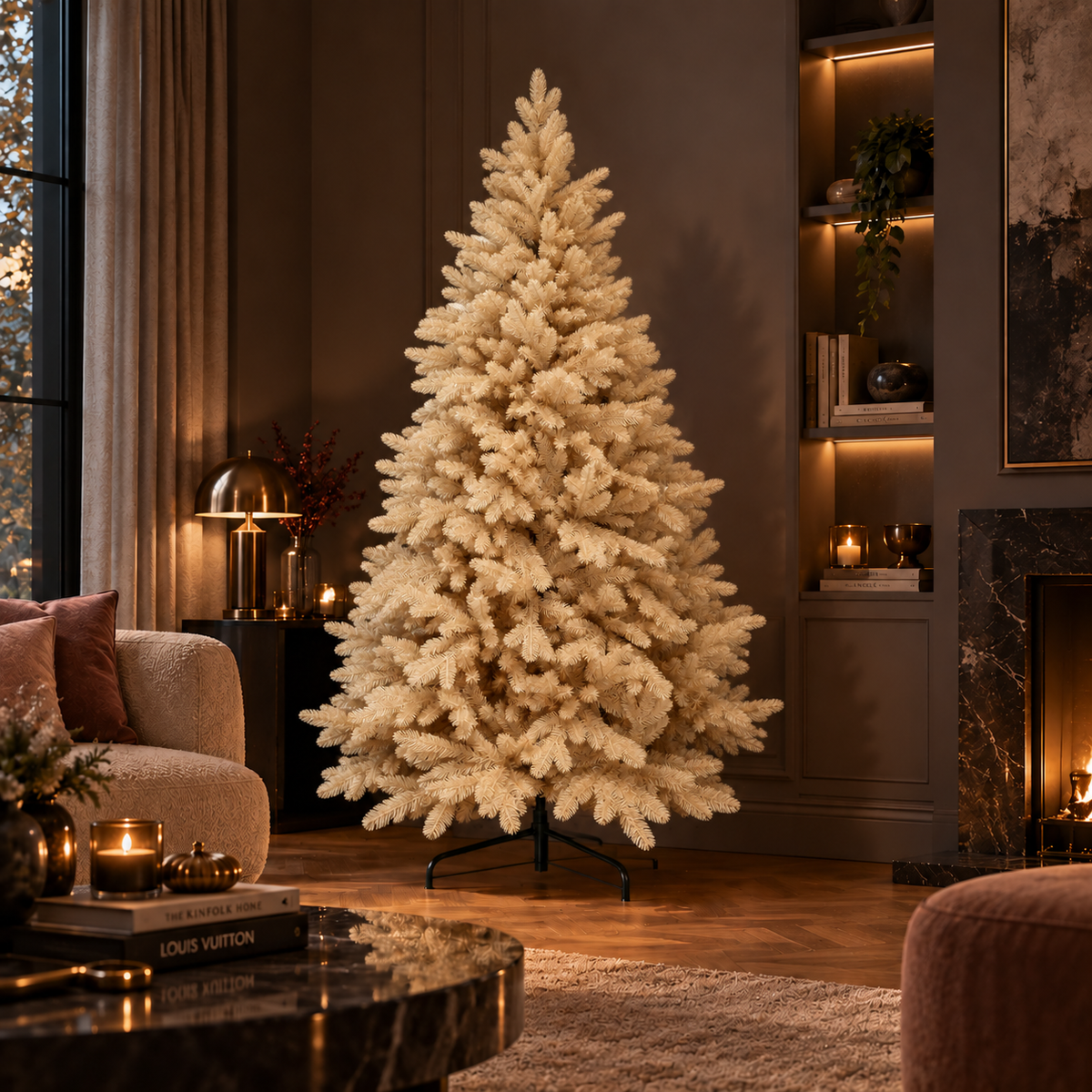 Abete Alpino Elite PE Blush Champagne - Albero di Natale realistico folto rosa champagne