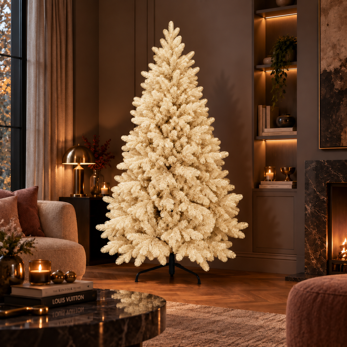 Abete Alpino Elite PE Vanilla Cream - Albero di Natale realistico folto avorio