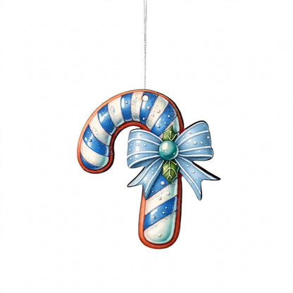 Bastoncino Marzapane, Ornamento di Natale in Legno, colore Blu – ornamenti natalizi Merry Worlds