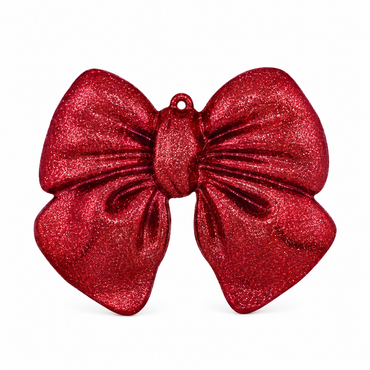 Ciondolo a Fiocco in resina, Decorazione albero di Natale Elegante, colore Rosso – addobbi natalizi eleganti Merry Worlds, foto 2