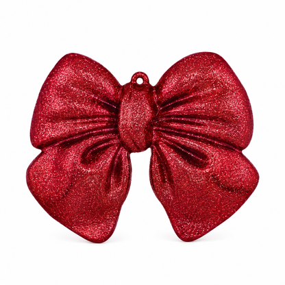 Ciondolo a Fiocco in resina, Decorazione albero di Natale Elegante, colore Rosso – addobbi natalizi eleganti Merry Worlds, foto 2