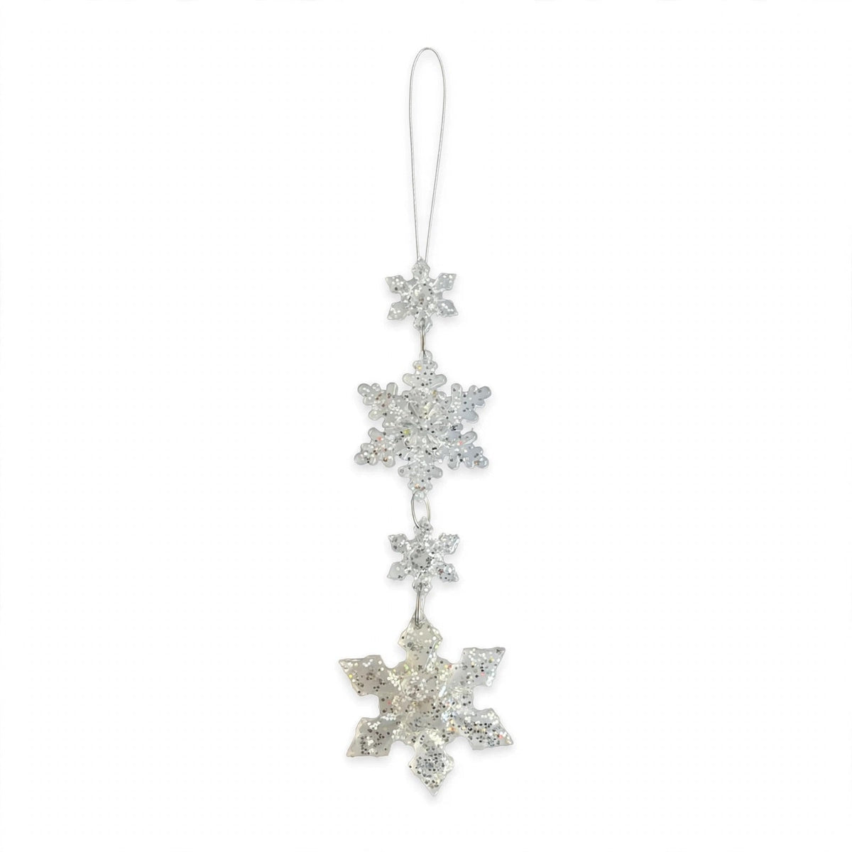 Ciondolo con 4 Stelle, Decorazione Albero di Natale Elegante, colore Argento – decorazioni per albero di Natale Merry Worlds, foto 2