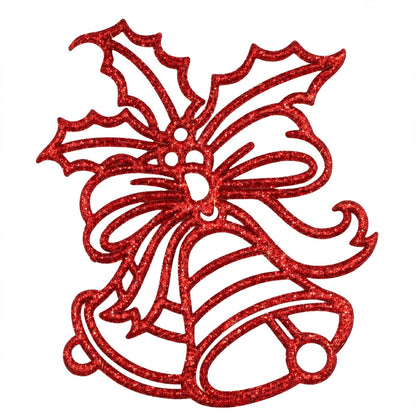 Ciondolo Natalizio Campane e Agrifoglio, Decorazione Albero di Natale Classica, colore Rosso – ornamenti natalizi Merry Worlds, foto 2