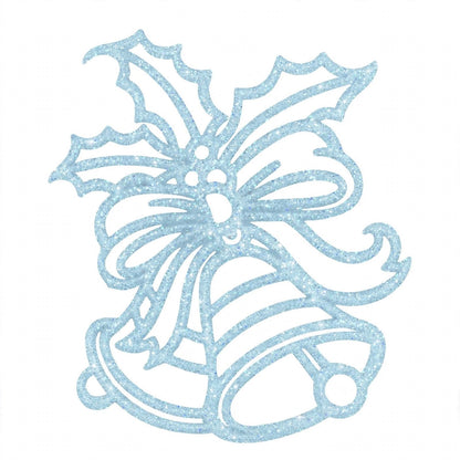 Ciondolo Natalizio Campane e Agrifoglio, Decorazione Albero di Natale Classica, colore Azzurro – ornamenti natalizi Merry Worlds, foto 5
