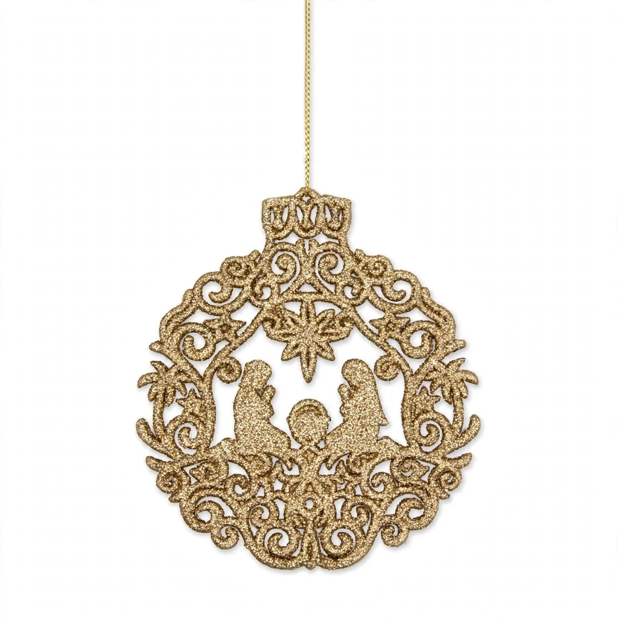 Ciondolo Natalizio della natività, Albero di Natale Elegante, colore Oro – ornamenti natalizi Merry Worlds
