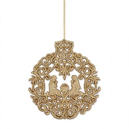 Ciondolo Natalizio della natività, Albero di Natale Elegante, colore Oro – ornamenti natalizi Merry Worlds