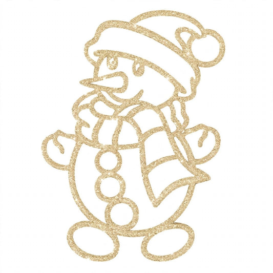Ciondolo Natalizio Pupazzo di Neve con Sciarpa, Pendente Albero di Natale, colore Oro – ornamenti natalizi Merry Worlds
