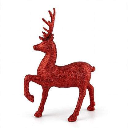 Ciondolo Renna di Natale Grande, Decorazione Albero di Natale Glamour, colore Rosso – addobbi natalizi eleganti Merry Worlds, foto 2