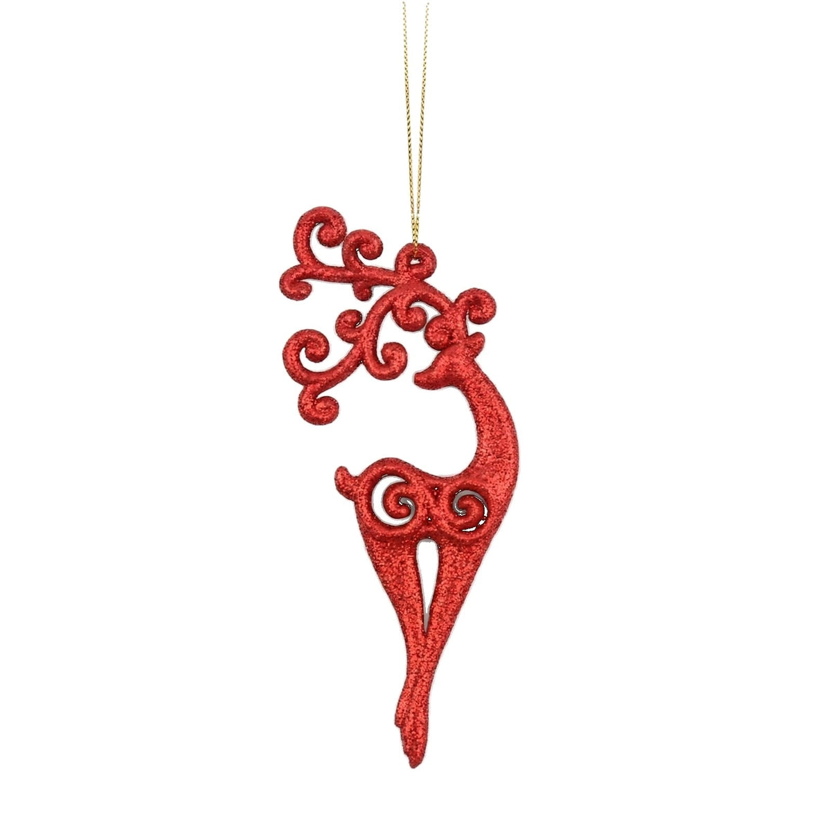 Ciondolo Renna stilizzata, Decorazione Albero di Natale Moderna, colore Rosso – ornamenti natalizi Merry Worlds