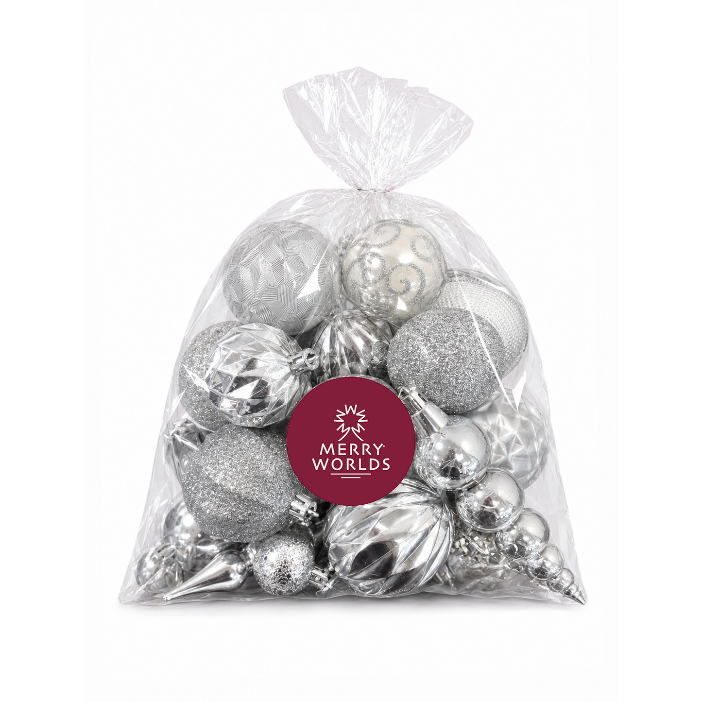 Merry Worlds 20x palline di Natale, sfere per albero infrangibili in plastica per Natale, addobbi con ciondoli, Ø 4/6/8 cm