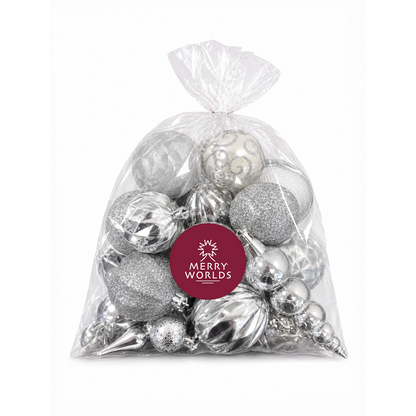 Merry Worlds 20x palline di Natale, sfere per albero infrangibili in plastica per Natale, addobbi con ciondoli, Ø 4/6/8 cm