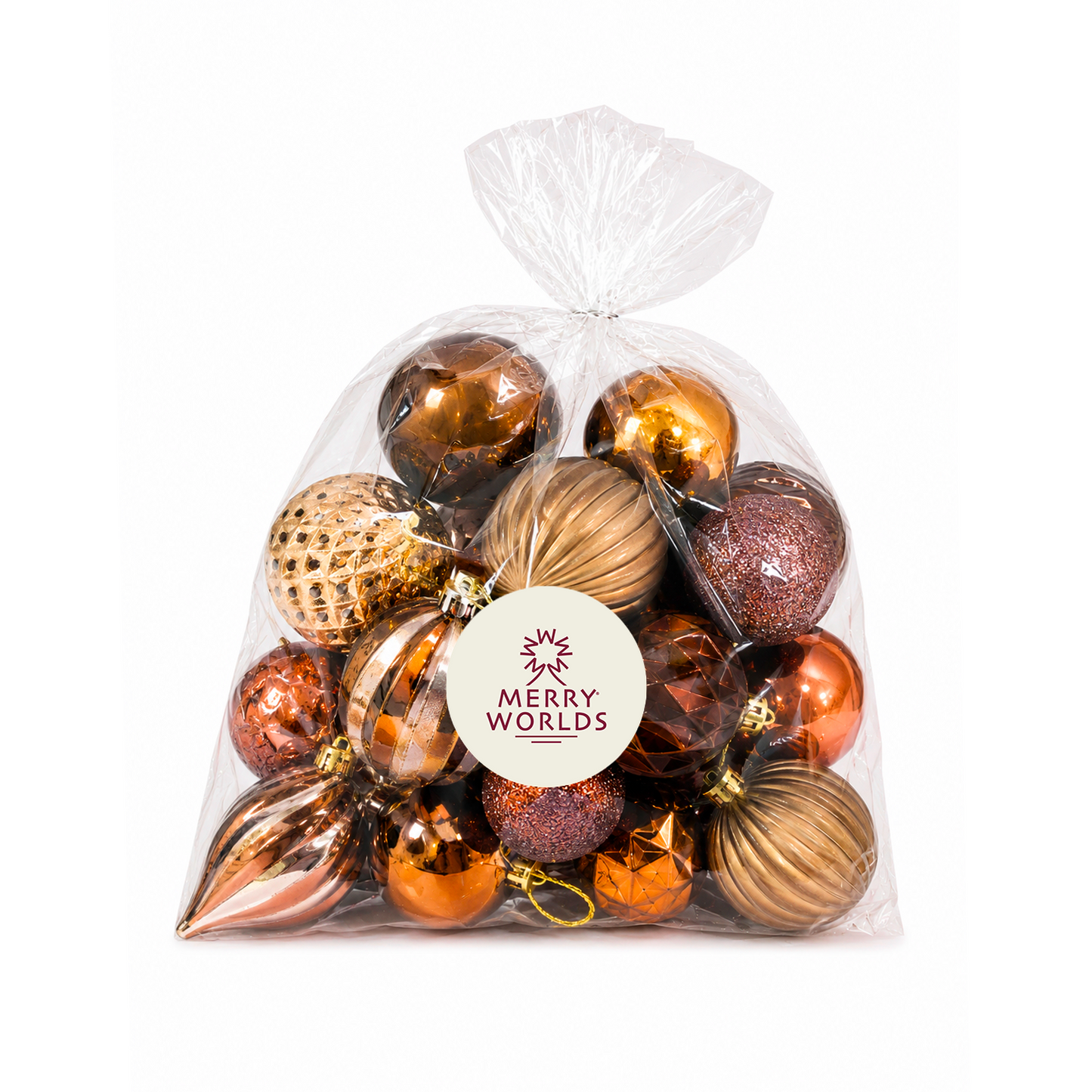Merry Worlds 20x palline di Natale, sfere per albero infrangibili in plastica per Natale, addobbi con ciondoli, Ø 4/6/8 cm