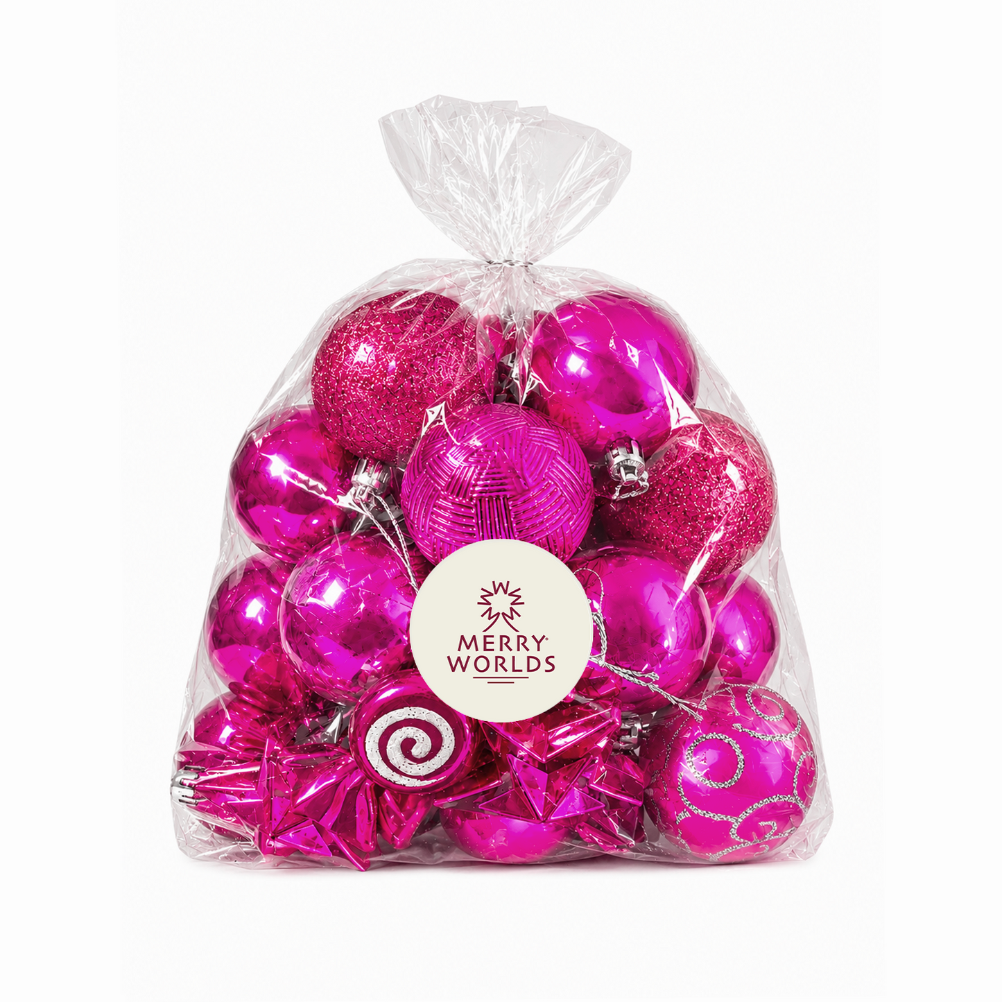 Merry Worlds 20x palline di Natale, sfere per albero infrangibili in plastica per Natale, addobbi con ciondoli, Ø 4/6/8 cm