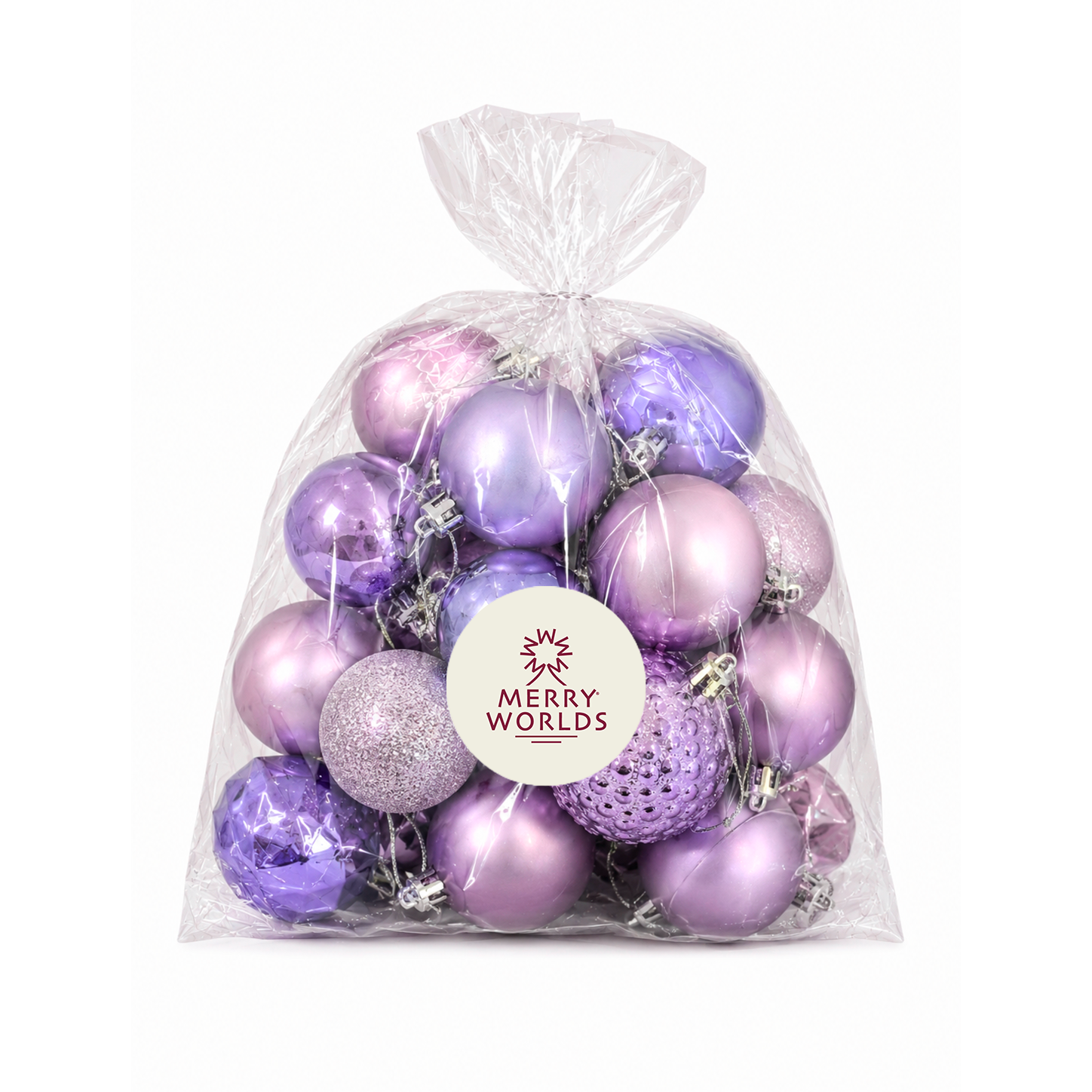 Merry Worlds 20x palline di Natale, sfere per albero infrangibili in plastica per Natale, addobbi con ciondoli, Ø 4/6/8 cm