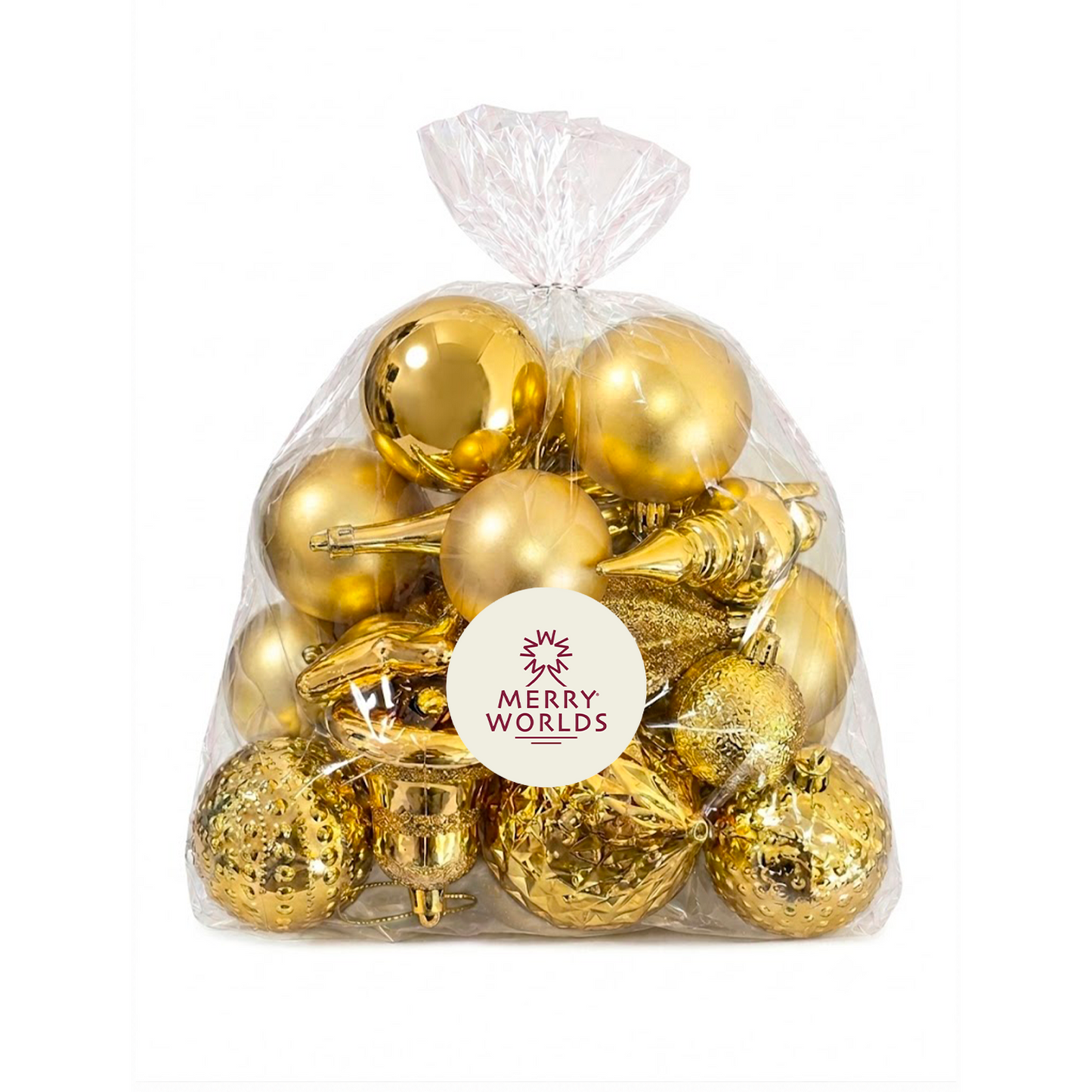 Merry Worlds 20x palline di Natale, sfere per albero infrangibili in plastica per Natale, addobbi con ciondoli, Ø 4/6/8 cm