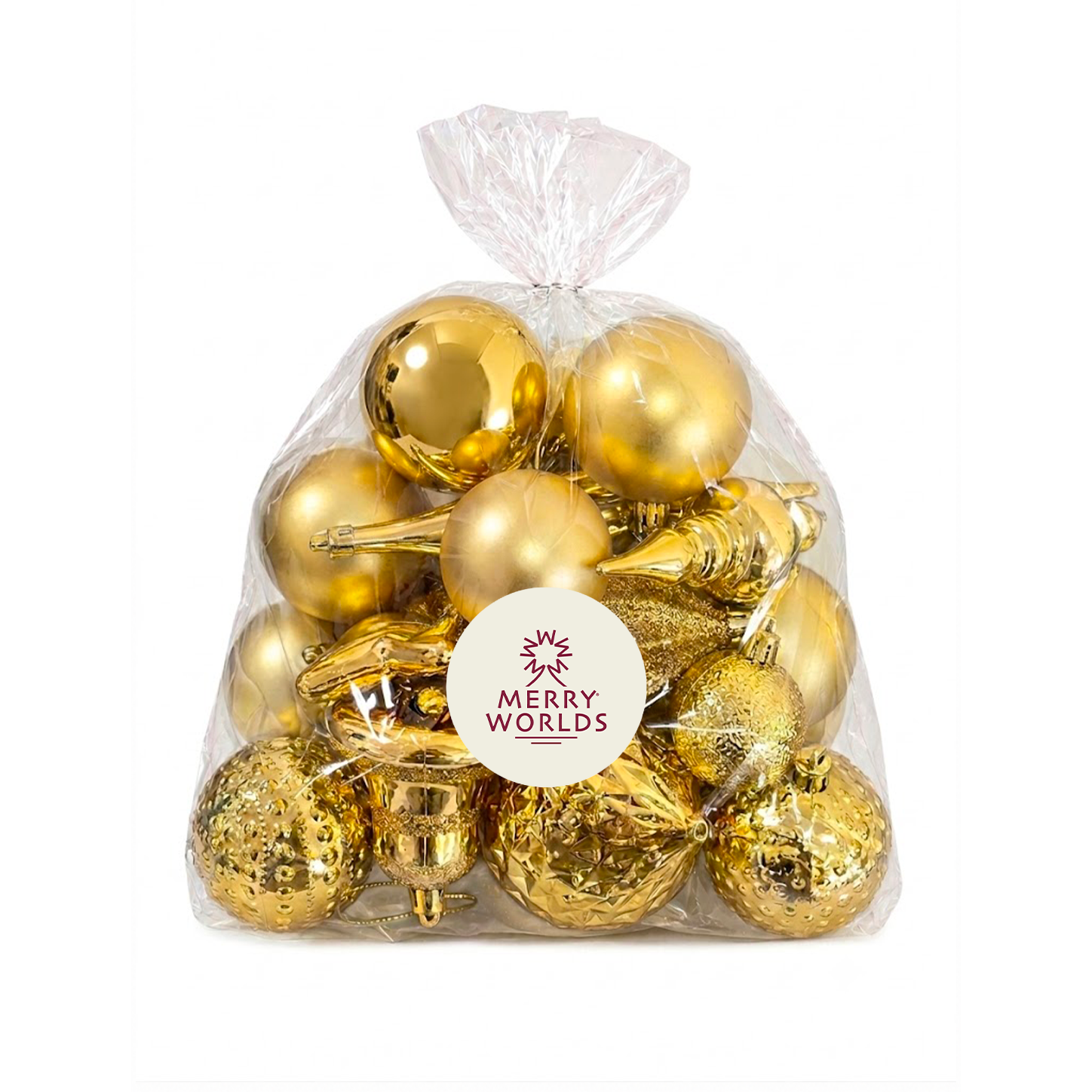 Merry Worlds 20x palline di Natale, sfere per albero infrangibili in plastica per Natale, addobbi con ciondoli, Ø 4/6/8 cm
