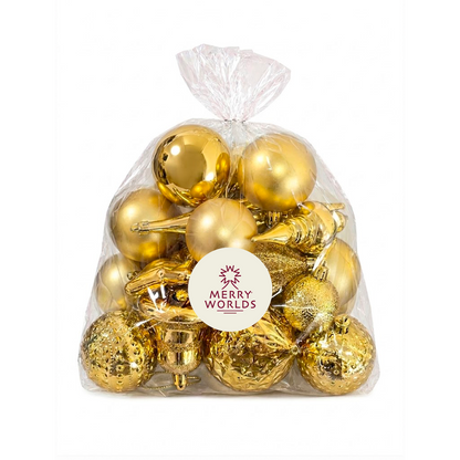 Merry Worlds 20x palline di Natale, sfere per albero infrangibili in plastica per Natale, addobbi con ciondoli, Ø 4/6/8 cm
