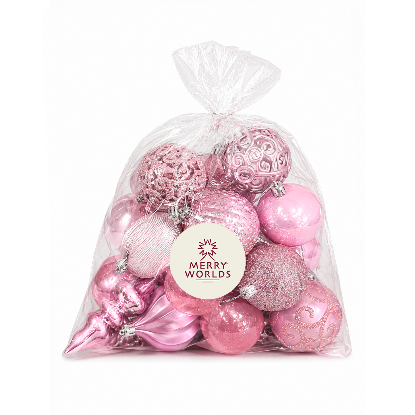 Merry Worlds 20x palline di Natale, sfere per albero infrangibili in plastica per Natale, addobbi con ciondoli, Ø 4/6/8 cm