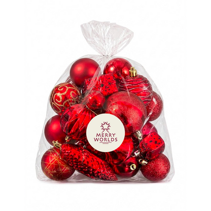 Merry Worlds 20x palline di Natale, sfere per albero infrangibili in plastica per Natale, addobbi con ciondoli, Ø 4/6/8 cm