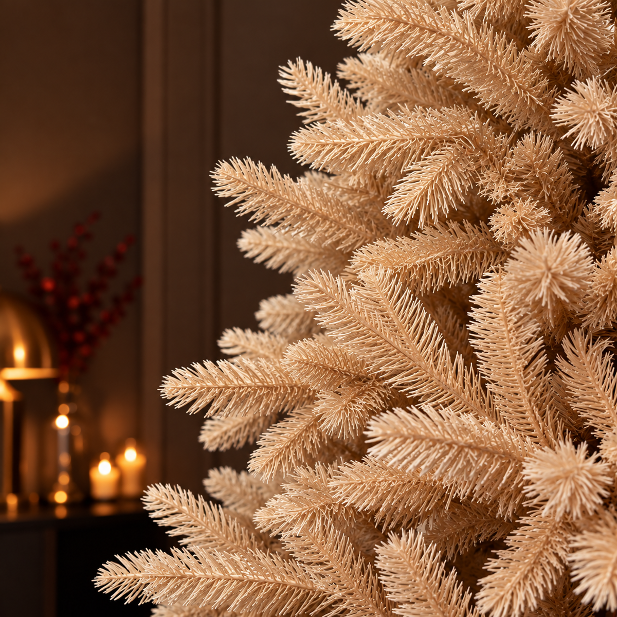Abete Alpino Elite PE Blush Champagne - Albero di Natale realistico folto rosa champagne