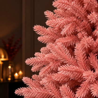 Abete Alpino Elite PE Pink Blush - Albero di Natale realistico folto rosa polvere